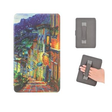 Imagem de Akacy Capa com padrão pintado com alça para Kindle paperwhite de 15 cm 11ª geração 2022/2024, capa traseira de borracha TPU de silicone flexível e fina e flexível cantos de borda reforçada (19)