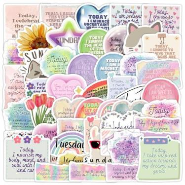 Imagem de Pacote de adesivos Cute Quote, 50 unidades  frases coloridas em inglês