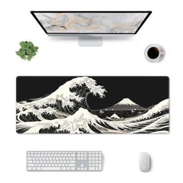Imagem de CANFLASHION Tapete de mesa, tapete de mesa de escritório, 80 cm x 29 cm, tapete de mouse grande para jogos, durável e estendido, mouse pad grande e grosso à prova d'água, base de borracha