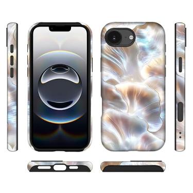 Imagem de ilikediy Capa híbrida para iPhone 16E com 2 camadas rígidas de silicone com padrão de proteção - Conchas do oceano