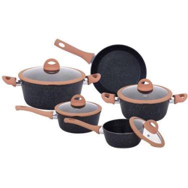 Imagem de Jogo De Panelas 5 Peças Indução Preto Viena Casambiente
