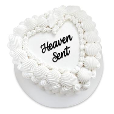 Imagem de Heaven Sent Cake Topper – Baby Shower Cake Decoration for Boys or Girls, Heart Cake Topper in Elegant Script, Gender Neutral Baby Party Decor (heaven sent)