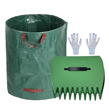 Imagem de Grandes ancinhos manuais, folhas, colheres, ancinhos manuais,Coletores de folhas com saco de lixo | Remoção de detritos e resíduos de quintal com saco de lixo para folhas, grama e recortes