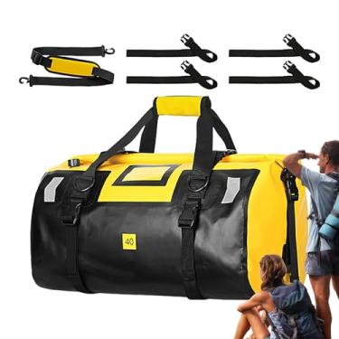 Imagem de Bolsa seca para motocicleta, mochila impermeável - Mochila grande seca para cauda de motocicleta 40L | Sacos de lona secos resistentes com tiras reflexivas, alforjes para viagens de esqui de motocicli