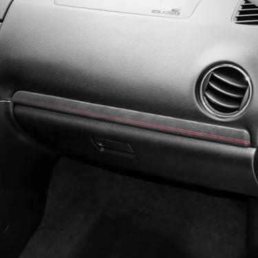 Imagem de BETTERHUMZ Painel de painel de carro faixa de cobertura compatível com Mazda 6 2003-2015 para Alcantara couro carbono console central adesivo protetor acessórios interiores (camurça preta)