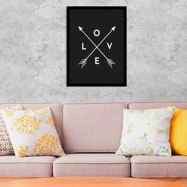 Imagem de Quadro Decorativo Love Com Flechas 34x23cm - Quadros On-Line, A4 (20 x