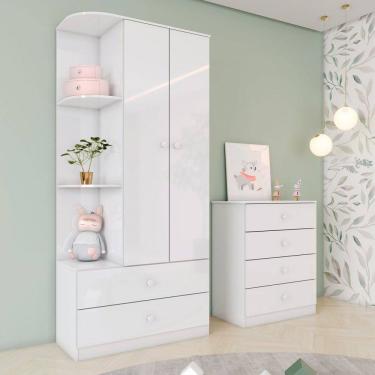 Imagem de Quarto de Bebê Completo Labirinto 2 Portas 6 Gavetas Branco - Henn