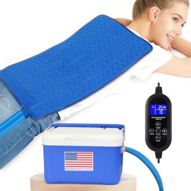 Imagem de Máquina de terapia a frio com temporizador programável, almofada grande universal para ombros, braços, costas, cintura, quadris, pernas e joelhos, terapia de gelo para pós-cirurgia, sistema de