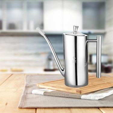 Imagem de Dispenser de Azeite Oliva Pot Óleo Aço Inoxidável Garrafa Tempero Molho Soja Vinagre Ferramenta Cozinha para Churrasco Casa Café Hotel Restaurante Festa Buffet Salão Festas Anti-Roxo à Prova Vazamento