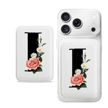 Imagem de Carteira magnética I-letter para iPhone, capa fina de couro PU, capa para cartão, capa traseira para cartão, acessório de telefone fofo