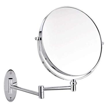 Imagem de YYBOES Espelho de mesa para banheiro, espelho de maquiagem, espelho de parede, dobrável e retrátil, espelho de beleza de dupla face espelho cosmético