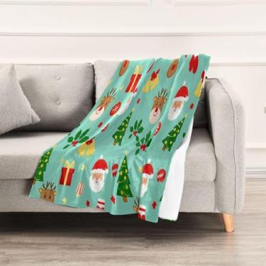 Imagem de Wassud Cobertores e mantas de Natal 152.4 cm x 228.6 cm cobertor de Natal para sofá, cobertor quente aconchegante de lã de pelúcia para cama, sofá, cadeira, decoração de casa