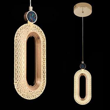 Imagem de Luminária pendente de acrílico com cabo ajustável, mini luminária pendente de LED em acrílico para ilha de cozinha, sala de jantar, sala de estar, quarto, hall de entrada, mesa de cabeceira,