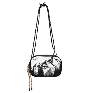 Imagem de STAYTOP Bolsa tiracolo pequena preta e branca para mulheres e homens, mini bolsa de viagem