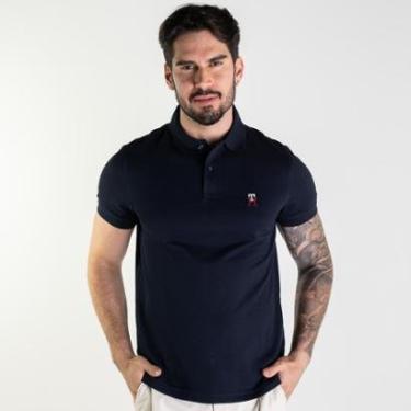 Imagem de Camisa Polo Tommy Hilfiger Cuff Monogram Azul Marinho-Masculino
