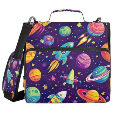 Imagem de STAYTOP Fichário com 3 anéis com zíper e alça de ombro, anéis D de 3,8 cm, material escolar e de escritório