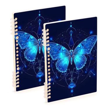 Imagem de Burbuja Cadernos com nome, papel pautado universitário A5 com 60 folhas, fichário para escritório, 2 unidades