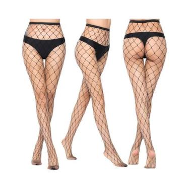Imagem de Meias De Rede De Verão Com Cinta-Liga 4pcs/1pcs Meias Altas Sexy E Que