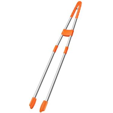 Imagem de Generic Pinça coletora de lixo em aço inoxidável para recolher lixo atrás de móveis e gramados.