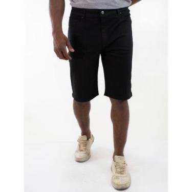 Imagem de Bermuda Masculina Plus Size Sarja Preta Elastano Anticorpus-Masculino