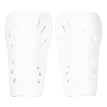 Imagem de CUOFYUNL Caneleiras de futebol infantil perfuradas e respiráveis ​​equipamentos de futebol de proteção para crianças (Branca)