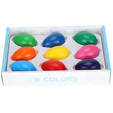 Imagem de Estink 9 Peças Giz de Cera Em Forma de Ovo, Giz de Cera Lavável para Desenho Infantil, Materiais de Arte para Crianças Com Caixa de Armazenamento para Crianças Maiores de 3 Anos