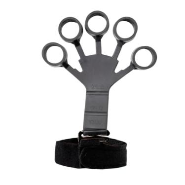 Imagem de Elástico Extensor de Dedos Ajustável, 3 Níveis de Resistência 5,9-9,5kg, Exercitador para Mãos com Alça, Material em Borracha e Poliéster, 11x12cm, para Yoga e Fisioterapia