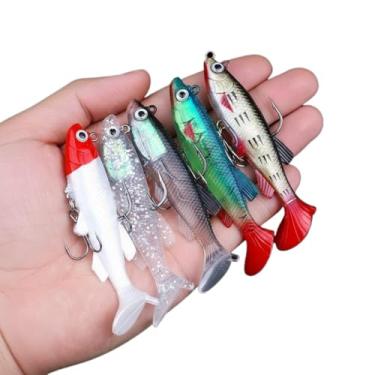 Imagem de it 5 Iscas Artificiais Soft Shad para Pesca – Anzol com Garatéia, Robalo, Tucunaré e Traíra