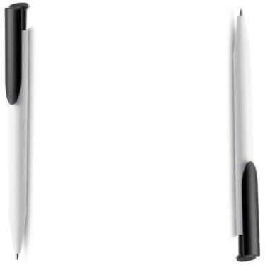 Imagem de Caneta Esferográfica Retrátil, Metal, Escrita Azul, Ponta Média 1.0mm, Corpo Emborrachado com Ponta Touch, Cilíndrica, Ambidestra (Kit 2 Branco)