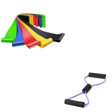 Imagem de Elástico de Treino Mini Band + Elástico Tensão Extensor Exercício Treino Funcional Fisioterapia em Casa(Cordas de resistência)