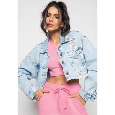 Imagem de Jaqueta Jeans Cropped Oversized Salvatore Fashion-Feminino