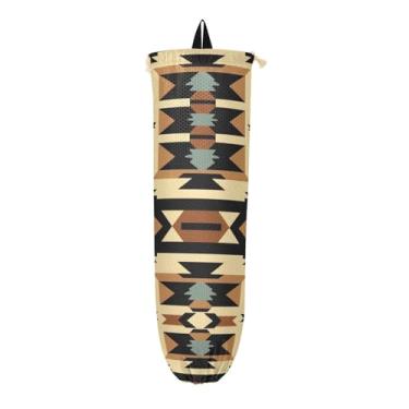 Imagem de Porta-sacolas plásticas estilo sudoeste marrom e preto, organizador de sacolas de supermercado, suporte de sacola de supermercado para cozinha, 1 pacote