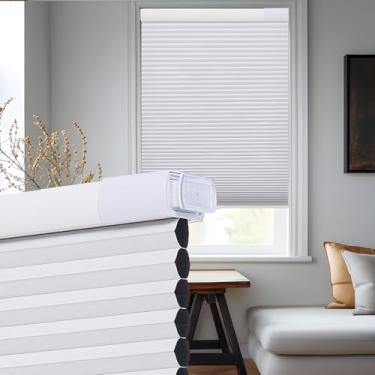 Imagem de Tonature Persianas para janelas internas de 38 mm para janelas internas Persianas de bloqueio sem fio sem fio para janelas apagão branco, 102 cm L x 162 cm A