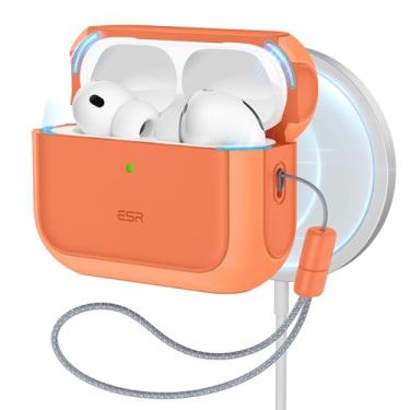 Imagem de ESR Capa para AirPods Pro 3, compatível com AirPods Pro 3ª geração (2025), compatível com MagSafe, capa de proteção total contra quedas com cordão, laranja