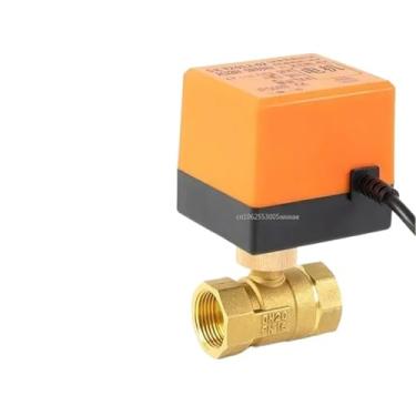 Imagem de Válvula de esfera de latão válvula solenoide de água de 3 fios de 2 vias com atuador 1 peça (DN15,12V)