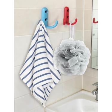 Imagem de 4 cabides coloridos com ganchos decorativos, adequado para salas de estar, cozinhas e quartos, ideal para pendurar toalhas, chaves, roupas e cachecóis