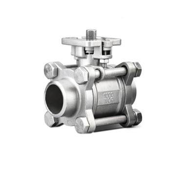 Imagem de PN64 2 polegadas DN50 SS304 aço inoxidável plataforma alta válvula de esfera de soldagem de três peças PN64 1 peça