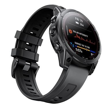 Imagem de TIOYW Pulseira de silicone para relógio inteligente Garmin fenix 7 7S 7X 6 6S 6X Pro 5X 5 Descent G1 Solar Forerunner 935 945 de liberação rápida (D, para Fenix 5X Plus 6X Pro)