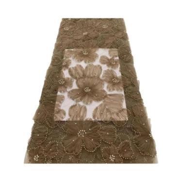 Imagem de Vestido De Festa Feminino De Luxo Com Tecido De Renda Africana 3D, Bor