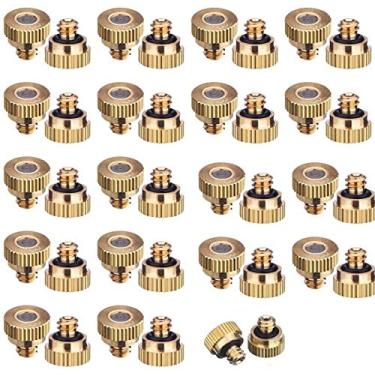 Imagem de GQQGSHOP Kit de bicos de nebulização de 50 peças para sistema de refrigeração, bicos de névoa de latão, bicos de neblina para sistema de neblina sistema de refrigeração ao ar livre jardim água Mister