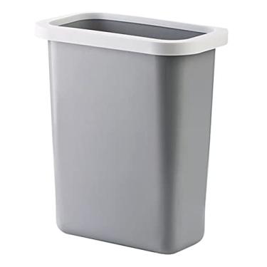 Imagem de Caixote do lixo de parede Cesto de lixo Cesto de lixo Cesto de lixo Cesto de lixo de plástico para banheiro cozinha quarto - Latas de lixo cinza para cozinha escritório/cinza/19,5 * 29 cm