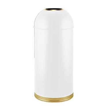 Imagem de Caixote de lixo externo grande lata de lixo de aço inoxidável externo com balde interno removível, recipiente de lixo comercial de topo aberto, 48L/12,6 galões grande