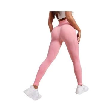 Imagem de Calças De Yoga Sem Costura De Cintura Alta Para Mulheres, Leggings De 