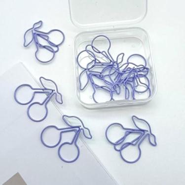 Imagem de MultiPCS Conjunto de clipes de papel cereja roxa, acessório de escritório de metal portátil para organizar documentos, anotações, agendas e livros
