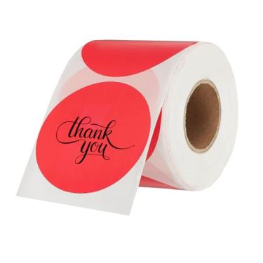 Imagem de PATIKIL 500 etiquetas térmicas redondas, adesivos coloridos circulares de 7 cm para impressão térmica, escritório, decoração de casa, diário, lista de tarefas, caderno de viagem, vermelho