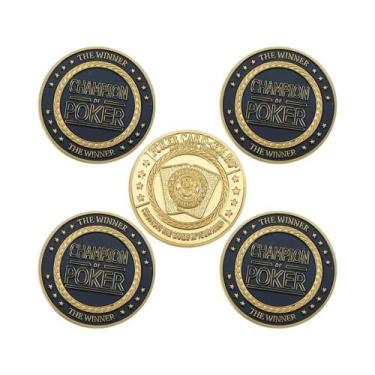 Imagem de Conjunto De 5 Fichas De Poker Campeão De Inverno, Moeda Comemorativa, 