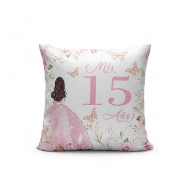 Imagem de Kathfly Mis Xv Años Travesseiro Quinceañera Almofada Doce Cojines para 15 Anos de Quinceañera Presentes Ideias de Presente de Aniversário para Filha Irmã Amiga Decorações de 15º Aniversário (Rosa)