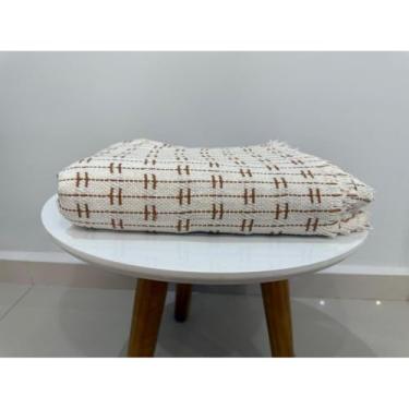 Imagem de Manta Para Sofá Gigante 2,40 x 1,80 Capa Protetora Decorativa Algodão Cama Colcha Coberta(Pontilhada Cru)