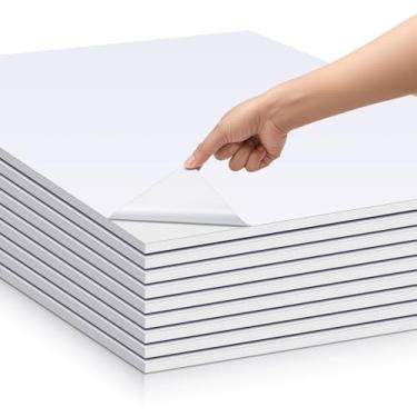 Imagem de Pushglossy Placa de espuma autoadesiva de 25 folhas, 56 x 71 x 0,9 cm, branco, autoadesivo, cartaz de montagem grande para artesanato, apresentação, quadro de visão, letreiro e decorações de festa