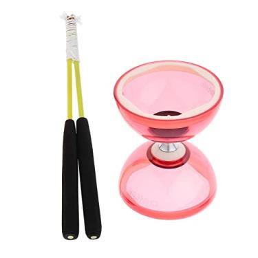 Imagem de Milageto Kit de Malabarismo com Diabolo de Rolamento Triplo, Incluindo Corda de 12cm, Vermelho